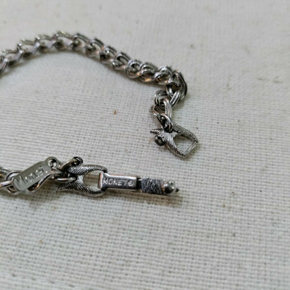 4/$20 Monet Etched Curb Chain Silver Tone Bracelet - Picture 2 of 4